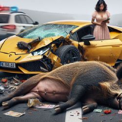 Lamborghini srazilo divoké prase: škoda půl milionu korun!