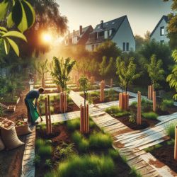 U sportovní haly byla obnovena zahrada s ovocnými dřevinami